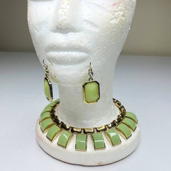Chain Jewelry - VINTAGE NECKLACE LEMON GREEN NEW CHOKER JEWELRY SET